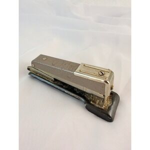 Vintage Apsco A 4004 SR Stapler Made in Sweden Grey Chrome Industrial Office
